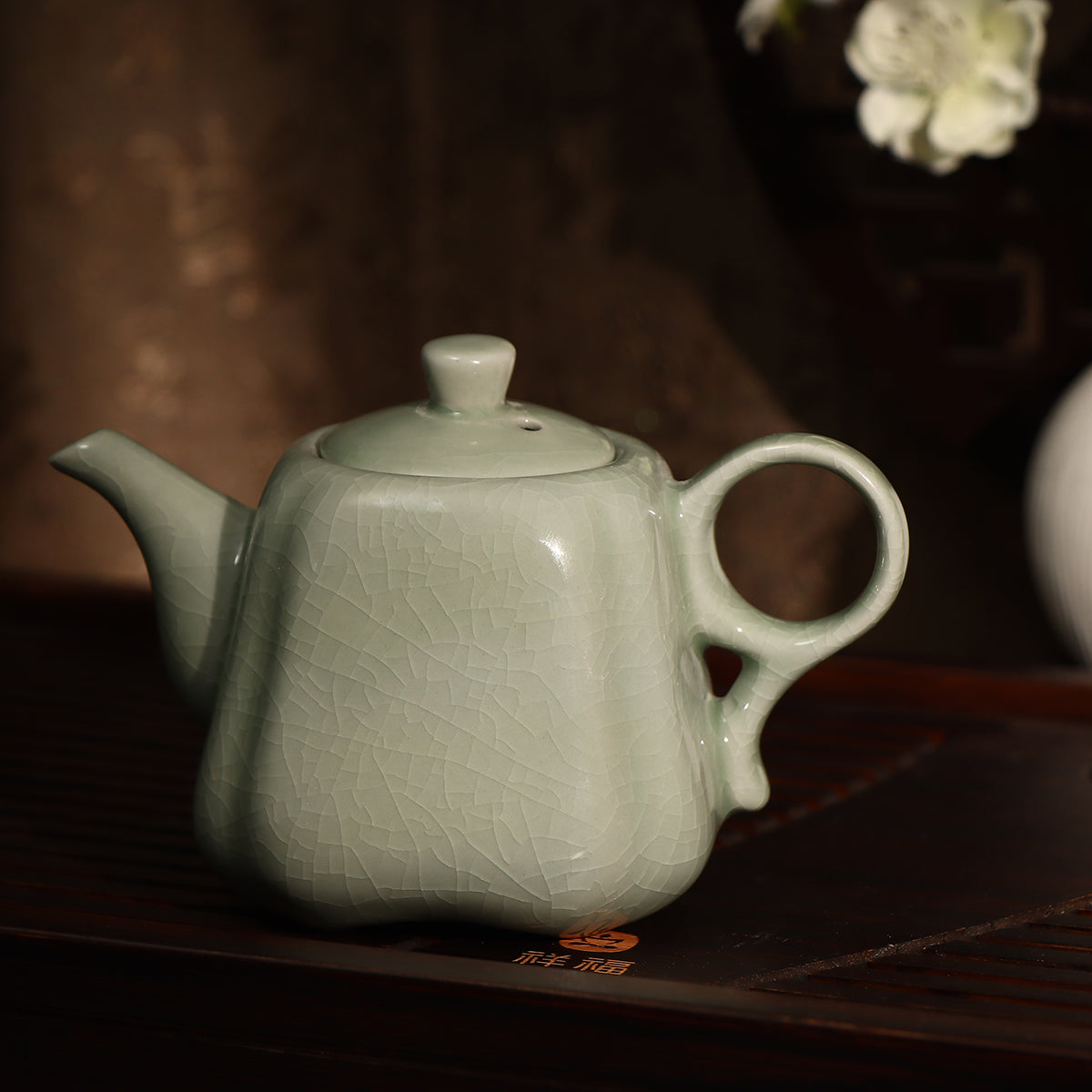 Ceramic Ice Cracker Teapot