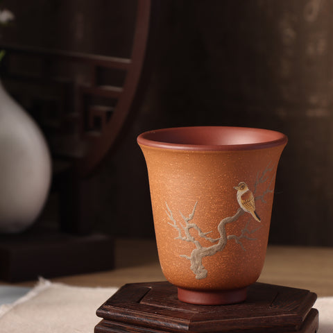 Hand-paint Purple Clay Tea Cup