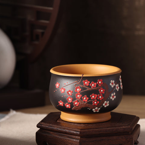 Hand-paint Purple Clay Tea Cup