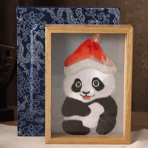 Panda Hunan Embroidery Square Frame-For Home Decoration