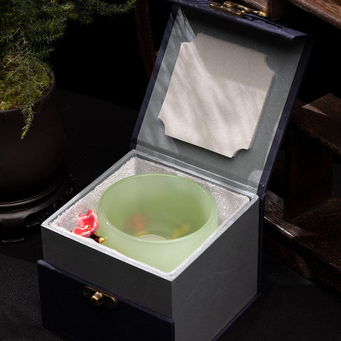 Flower Handle Color Glaze Cup with Gift Box