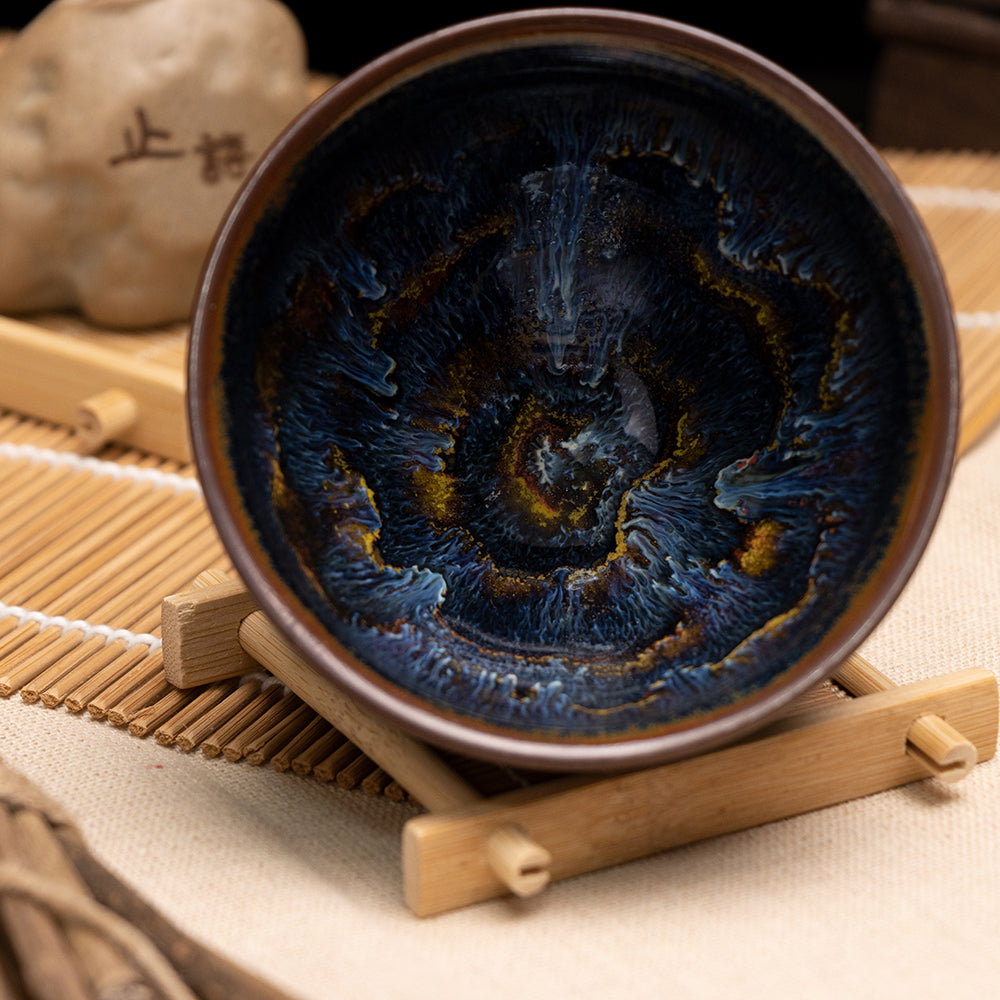 Xinglong Cao's Winding Dragon Jianzhan Teacup-For Collection&Home Decoration&Tea Enjoyment
