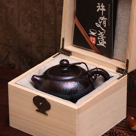 Obsidian Transformation Xishi Teapot-For Collection&Home Decoration&Tea Enjoyment