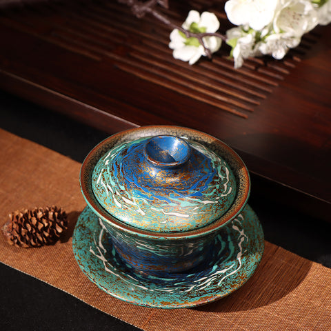 Hongbao Lian's Daqi "Forest by the Beach" Gaiwan-For Collection&Home Decoration&Tea Enjoyment