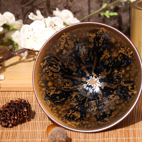 Lixiao Ye's  Yellow Open-Rim Type Jianzhan Teacup-For Collection&Home Decoration&Tea Enjoyment