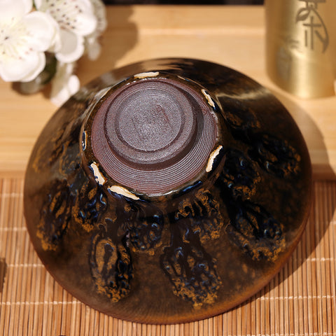 Lixiao Ye's  Yellow Open-Rim Type Jianzhan Teacup-For Collection&Home Decoration&Tea Enjoyment