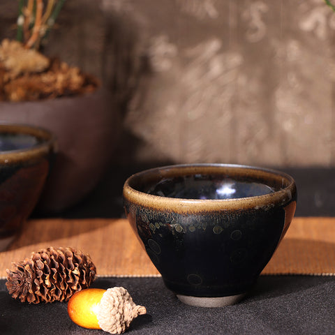 Obsidian Transformation Jianzhan Tea Set-For Collection&Home Decoration&Tea Enjoyment
