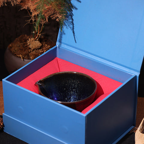 Fei Yang's Sharing Cup Obsidian Transformation Glaze Jianzhan Teacup-For Collection&Home Decoration&Tea Enjoyment