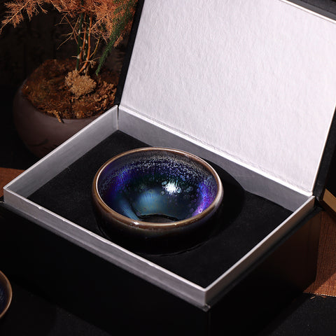 Hua Chen's the General Cup Obsidian Transformation Glaze Jianzhan Teacup-For Collection&Home Decoration&Tea Enjoyment