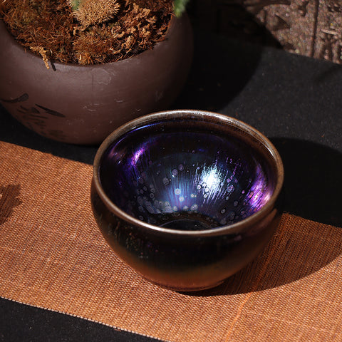 Hua Chen's the General Cup Obsidian Transformation Glaze Jianzhan Teacup-For Collection&Home Decoration&Tea Enjoyment