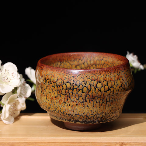 Partrige Glazed Sleeping Dragon Jianzhan Teacup-For Collection&Home Decoration&Tea Enjoyment