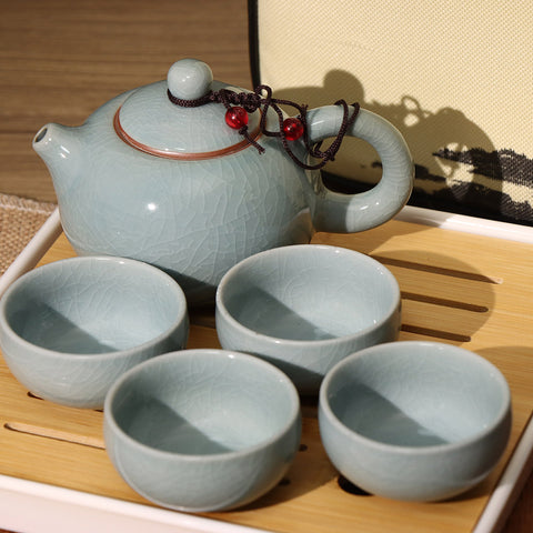 Ice-cracked cup Travel Tea Set