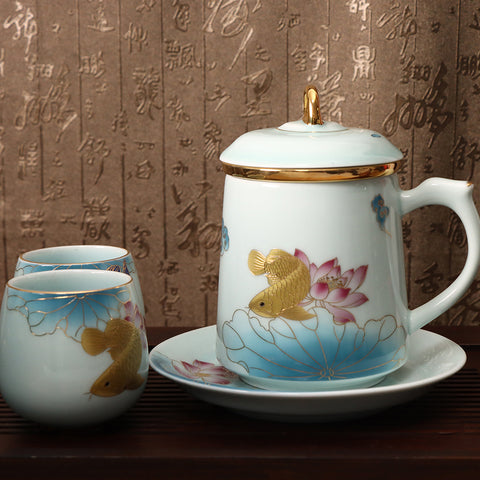 Arowana ceramics tea cups Set